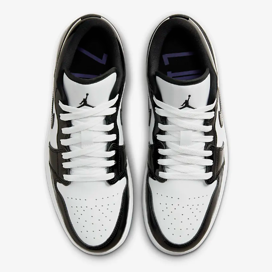 Pre-owned Jordan Nike Air  1 Low Se Shoes 'concord Panda' (dv1309-100) Expeditedship In Purple