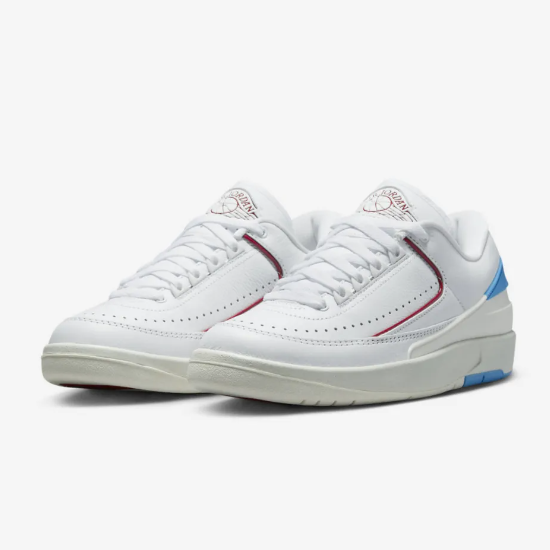 Pre-owned Nike Women's Air Jordan 2 Low Shoes 'gym Red & Dark Powder Blue' (dx4401-164)