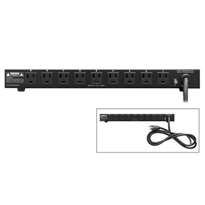 New PylePro 1U Rack Mount AC Power Supply Strip 15A 1800VA Cords And Wire PDBC70