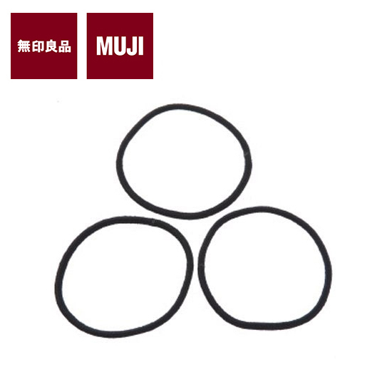 Muji Hair Band Elastic Hair Accessories 3pcs Thin Black Japan