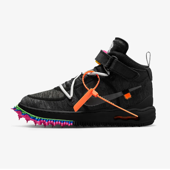 Черные туфли Nike x Off-White Air Force 1 Mid SP (DO6290-001)