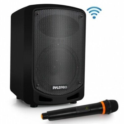 Pyle Compact & Portable Bluetooth PA Speaker - Karaoke + Wireless Microphone