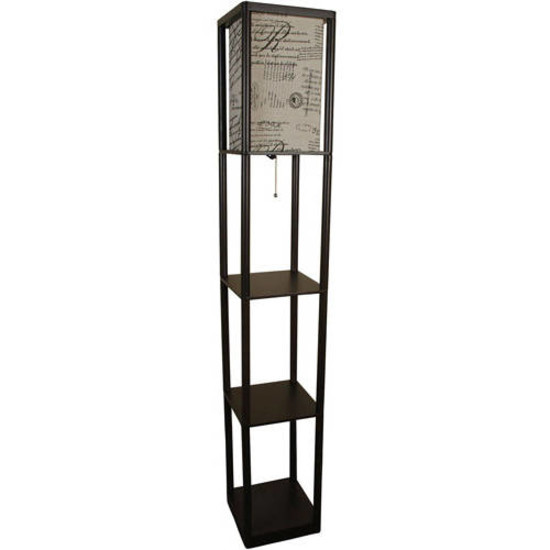UPC 702992837786 product image for Mainstays Paper Shade Floor Lamp With Shelves Living Room Reading Shelves Script | upcitemdb.com