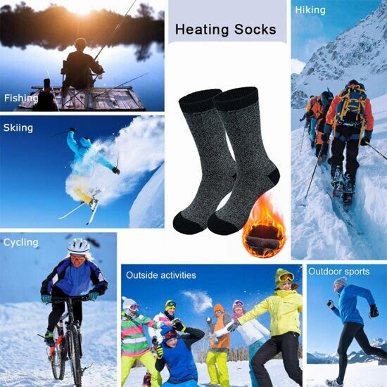 6 Pairs Men Winter Thermal Super Warm Heated Socks Heavy Duty Boots Size 10-13