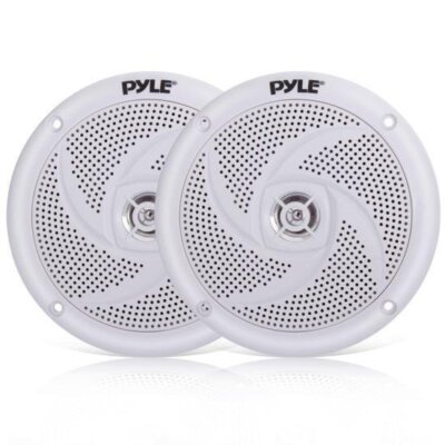 Pyle 4'' 100W Low-Profile Slim Waterproof Marine Speakers - White PLMRS4W