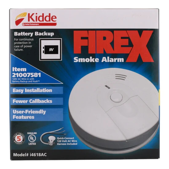 NEW KIDDE i4618AC Firex Hardwired Smoke Detector W/ Battery Backup