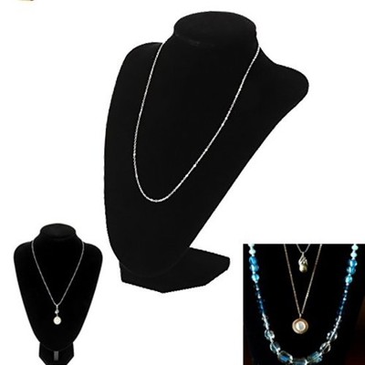 Black Velvet Jewelry Display Stand Necklace Pendant Chain Organizer Holder 