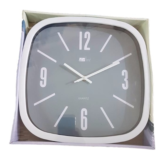 Orologio Da Parete Quarzo Muro Quadrato Grigio Casa Arredamento dfh