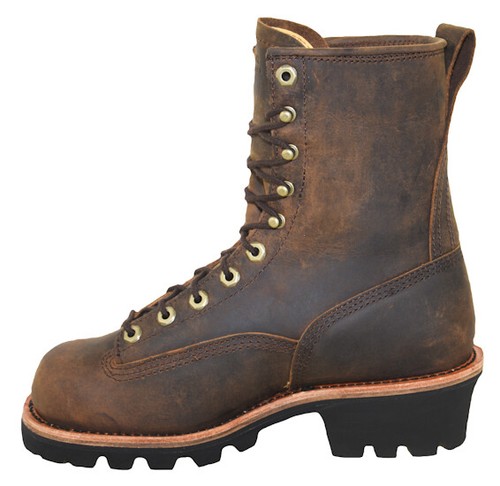 Pre-owned Chippewa Men's Paladin 8" Soft Toe Waterproof Logger Boot Style 73100 In Brown