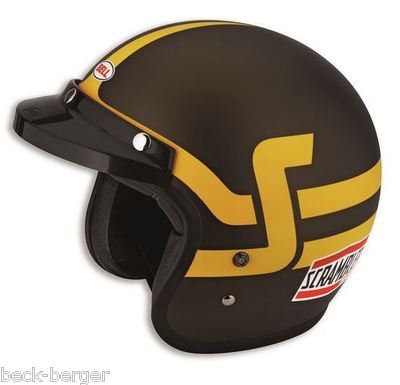 BELL SCRAMBLER ジェットヘルメット Ducati Bell Scrambler Short Track Jet Helmet Brown Yellow