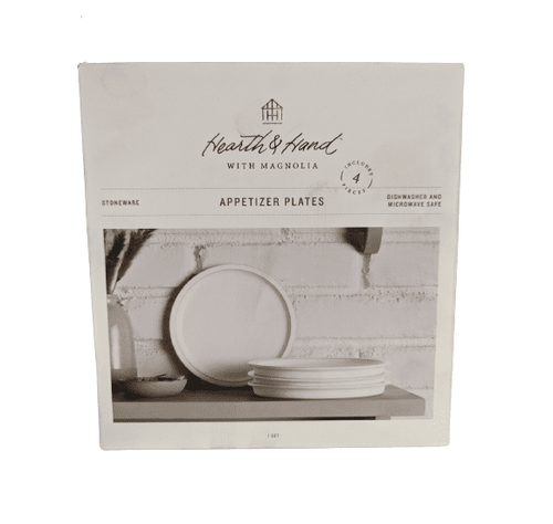 Hearth Hand Magnolia 4pk Rim Stoneware Appetizer Plate Set Matte Sour Cream eBay