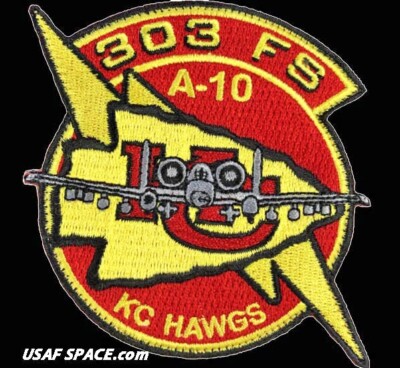 USAF 303RD FIGHTER SQUADRON -303 FS- KC HAWGS -Whiteman AFB- ORIGINAL VEL PATCH
