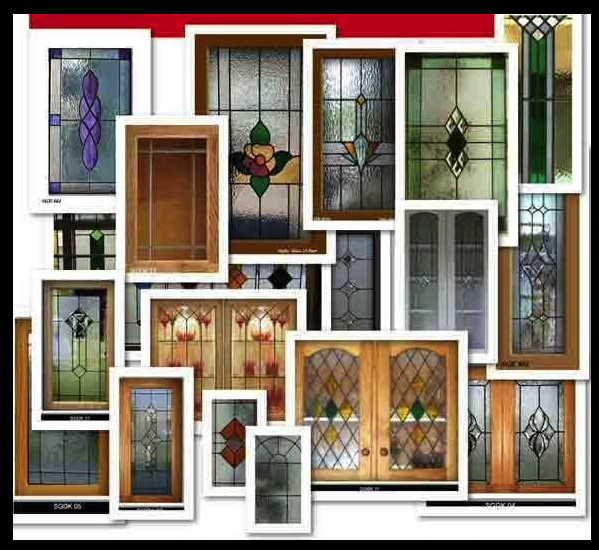 Beautiful Lead glass Heritage Cabinet Door inserts  SGK 610