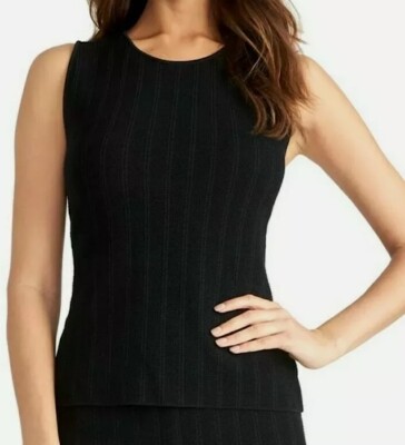 Rachel Top Women's Small Cerise Black Sleeveless Textured Classic Business