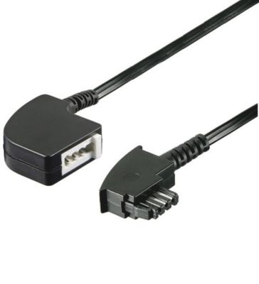 3m TAE Verlängerung TAE-F Stecker ></noscript> TAE-F Kupplung Telefon Kabel Festnetzkabel