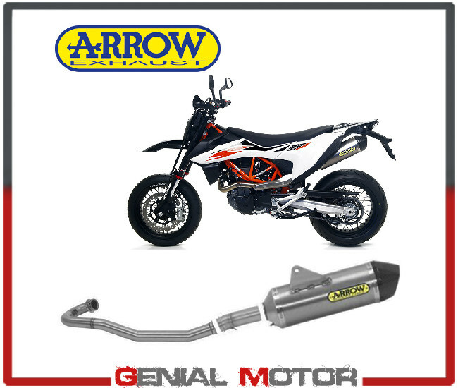 Echappemen Complete Arrow Rac Alum Race Fond Carbon Pour Ktm 690 Smc R 2019 2020