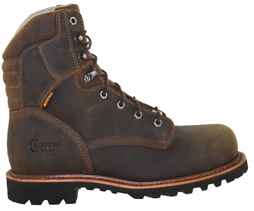 Pre-owned Chippewa Men's Bolville 8" Nano Composite Waterproof Work Boot Style 73208 In Brown