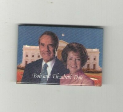 1996 pin Robert BOB DOLE Campaign pinback + Elizabeth LIDDY Also Ran to CLINTON