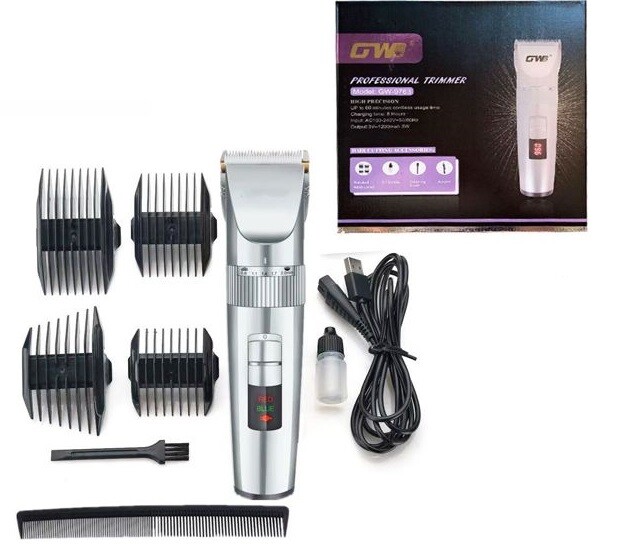 Rasoio Elettrico Tagliacapelli Gw-9673 Ricaricabile + 4 Pettini cir
