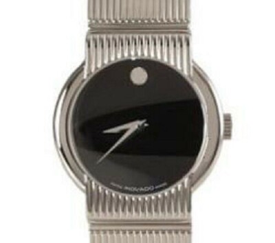 Pre-owned Movado 0604422 Concerto Stainless Steel Black Dial Ladies Watch $1195.00 Retail