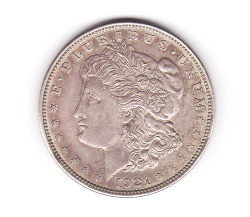 旧メダル TA113 1921 AU MORGAN DOLLAR VAM 24A3 Die Break U & N & NE, Pitted