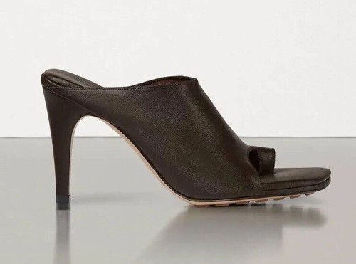 Pre-owned Bottega Veneta $920  Leather Mules With High Vamp Brown Shoes 7.5 Us 618760
