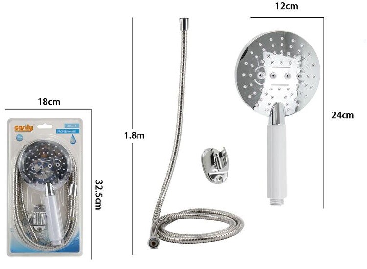 Kit Bagno Doccetta Doccino Soffione Doccia Con Laccio 1,8m e Staffa 59173 dfh