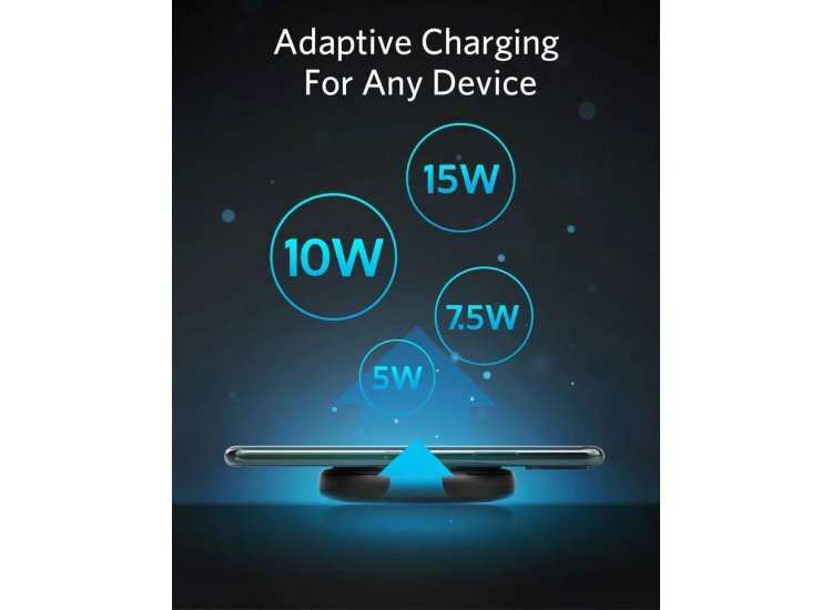 Anker 15W Max Wireless Charger Slim Charging Pad w/ Adapter for iPhone 12/Galaxy