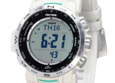 Pre-owned Casio Protrek Climber Line Digital Sports Tough Solar 100m Men's Watch Prw-35-7