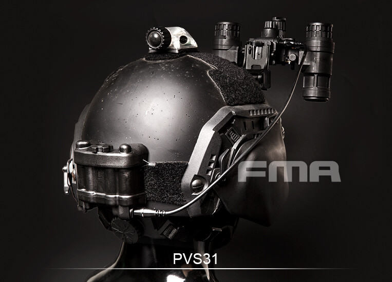 Lunettes NVG AN-PVS31 Factice FMA + Support Casque Métal L4G24 - Version Lumineuse - Neuf