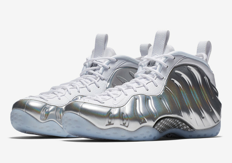 Pre-owned Nike Women's Air Foamposite One Chrome White Blue Tint Size 8.5 Brand In White/chrome/blue Tint
