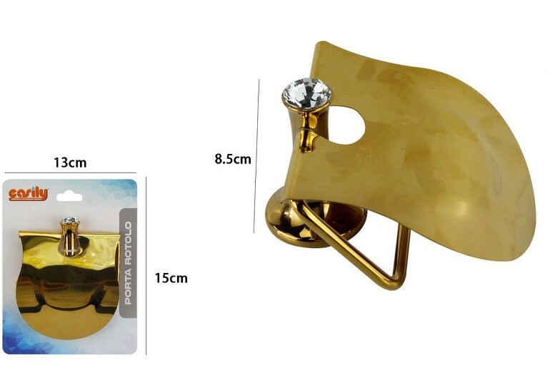 Porta Rotolo Carta Igienica Con Copertura Fissaggio a Parete Bagno Dorato dfh