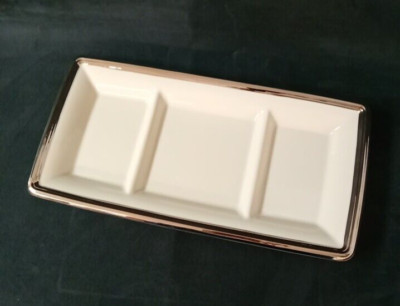 Lenox Solitaire NOUVEAU Rectangular 3 Part Platter 1 5 3/4 Inches