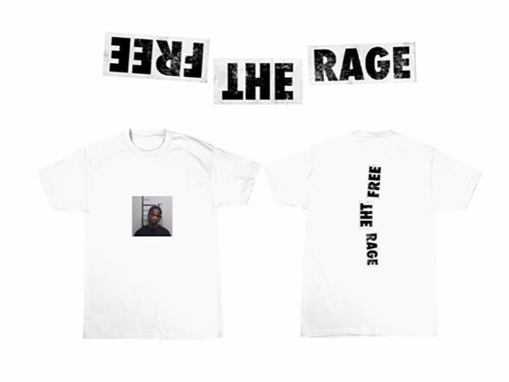 Travis Scott Free The Rage T shirt Mugshot Authentic NEW