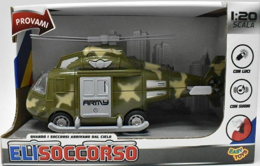 Elisoccorso Army Elicottero Con Luci E Suoni Gioco Giocattolo Bambini sar