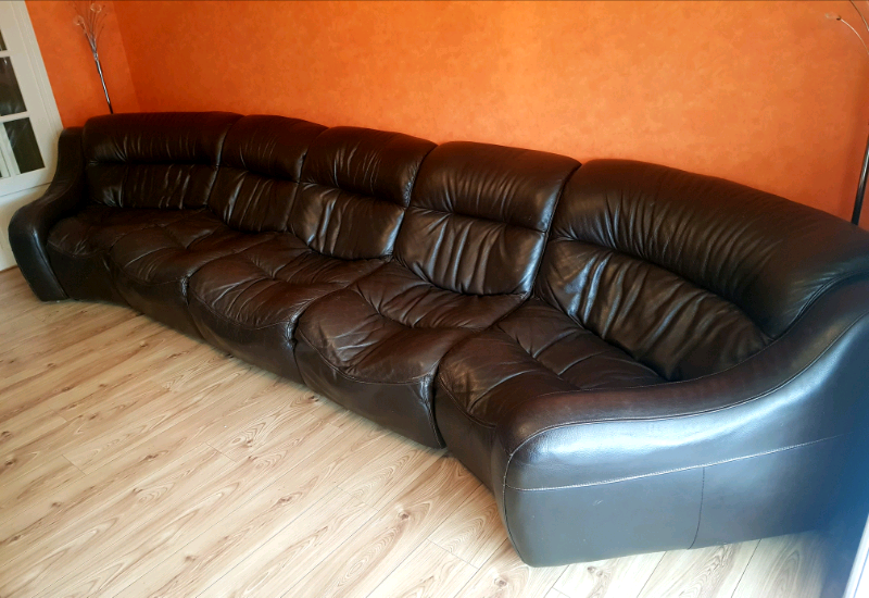 Curved Leather 5 Seater Sofa in Milton Keynes, Buckinghamshire Gumtree