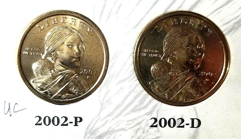 2000-2004 Sacagawea Native American 10 Coin Dollar Set W FOLDER