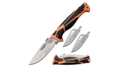 Elk Ridge ERTKFDR002 Trek 4" Replaceable Blade Black/Orange 