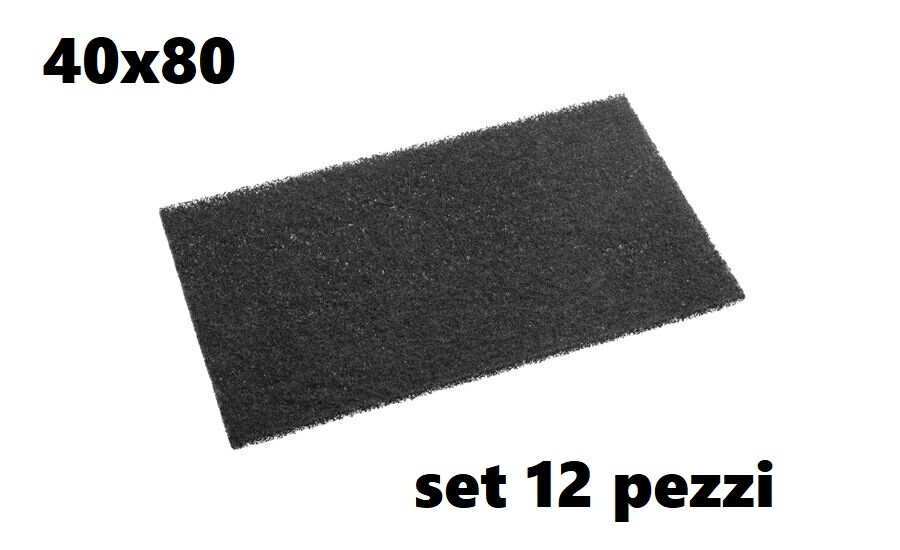 Set 12 Pz Filtro Assorbente Per Cappa Cucina Universale Nero Misura 40x80cm dfh