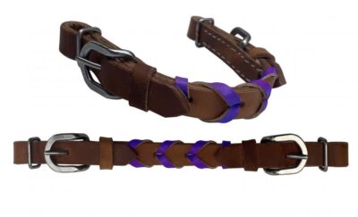 Showman Argentina Cow Leather Braided Color Curb Strap