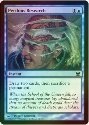 1 x Perilous Research - Foil - Modern Masters 2013 - LP -Magic The Gathering-MTG