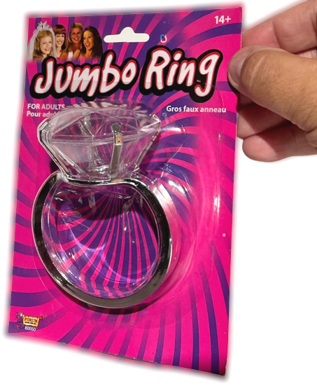JUMBO DIAMOND RING Bachelorette Party Gag Gift Wedding Giant Fake Joke Napkin 