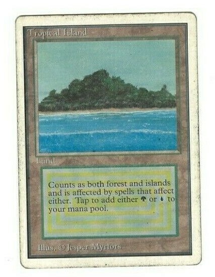 MTG Bling - Reserved List, Dual Land - Tropical Island