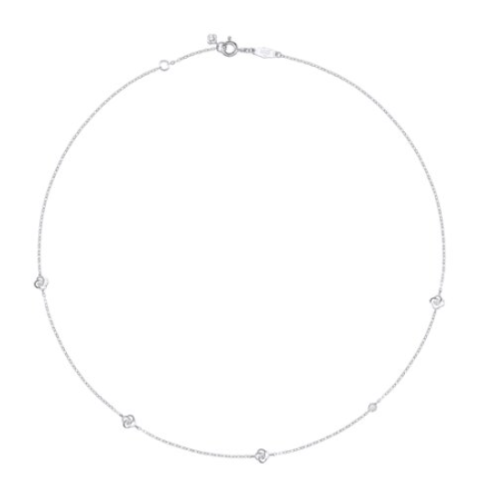 StoneHenge Posy 14K Necklace F0419 14K White Gold Cubic