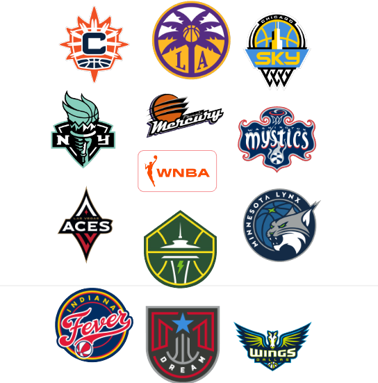 WNBA Teams Iron On Transfers For Light Or Dark Fabrics