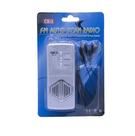Mini Radio Portatile Fm Auto Scan Con Luce Led Cuffie Auricolari Cmik cir