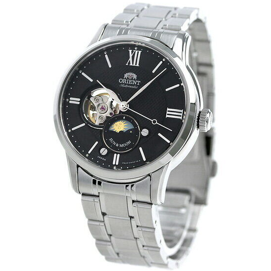 Pre-owned Orient Classic Sun＆moon Rn-as0001b Mechanical Automatic Watch Black Dial 42mm