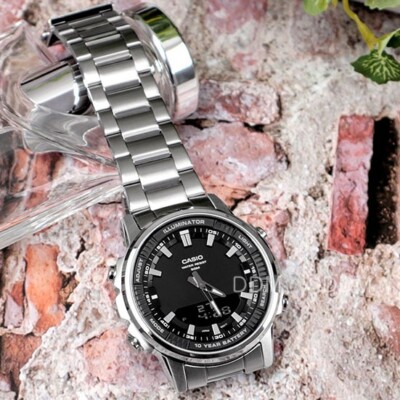 Casio AMW-880D-1A Stainless Steel Analog Digital Mens Watch Original New