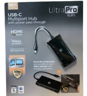 UltraPro Elite USB-C Multiport Hub with Power Pass-Through