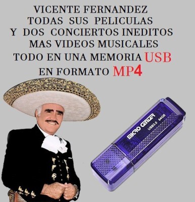 VICENTE FERNANDEZ COLECCION SUS 31 PELICULAS + 3 CONCIERTOS Y VIDEOS MUSICALES